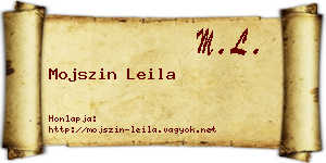 Mojszin Leila névjegykártya